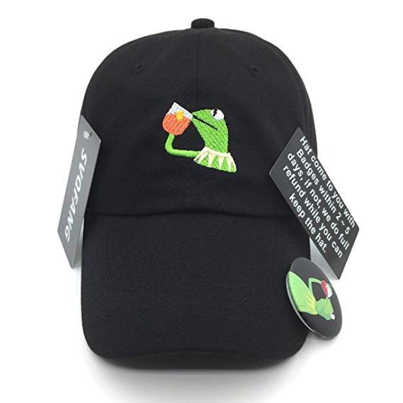 Kermit The Frog Dad Hat Cap Sipping Sips Drinking Tea Champion Lebron Costume