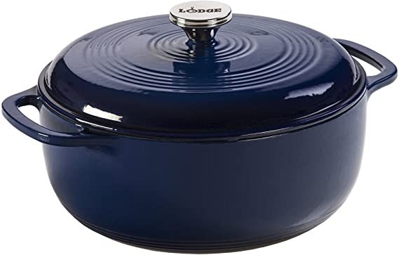 Lodge EC6D32 Enameled Dutch Oven, 6 Qt, Indigo