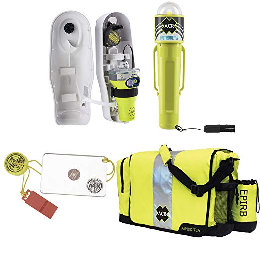 acr EPIRB Safety Kit #1 - w/GlobalFix V4 Cat I, RapidDitch Bag, C-Strobe, Hotshot Mirror & Whistle