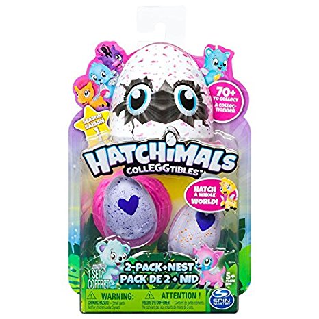 Hatchimals Colleggtibles - 2 Pack and Nest - Adorable Collectible Hatchimals that Come Inside Small, Speckled Eggs ((Styles & Colors May Vary)