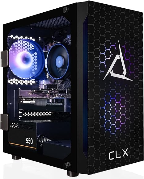 CLX Set Gaming Desktop - AMD Ryzen 5 5500 3.6GHz 6-Core Processor, 8GB DDR4 Memory, Radeon RX 6400 4GB GDDR6 Graphics, 500GB SSD, WiFi, Windows 11 Home 64-bit