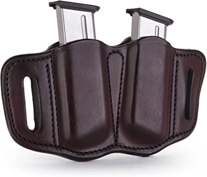 1791 GUNLEATHER 2.1 Mag Holster - Double Mag Pouch for Single Stack Mags, OWB Magazine Pouch for Belts - Classic Brown, Stealth Black, Black & Brown and Signature Brown