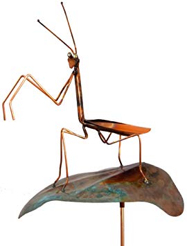 Modern Artisans Copper Praying Mantis Garden Sculpture & Stake, American Made