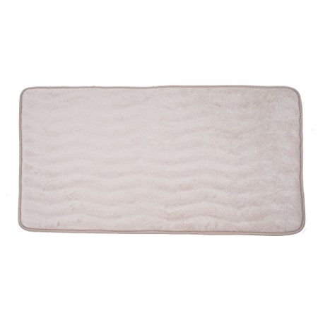 Lavish Home Memory Foam 24 by 60-Inch Bath Mat, Ivory, X-Long