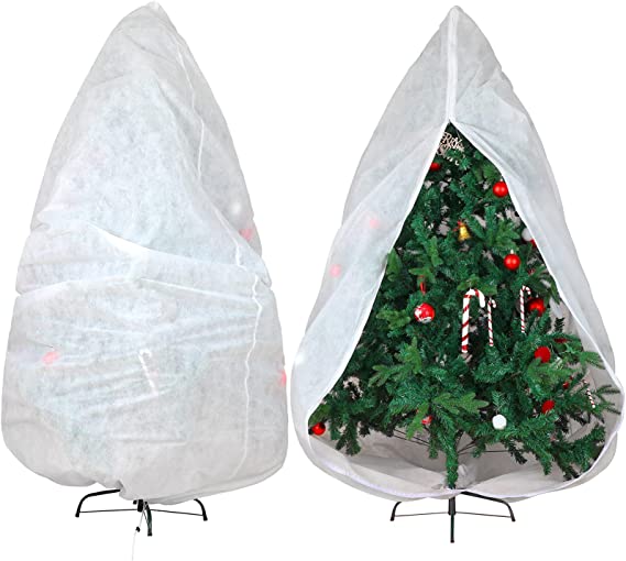Christmas Tree Storage Bag Xmas Tree Cover Upright Tree Dust Proof Bag with Zipper & Drawstring for Xmas Tree Dust-Proof Bag Christmas Fully Decorated Artificial Trees Cover (9 x 4 Feet)
