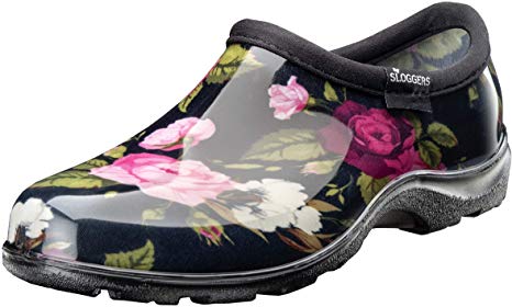 Sloggers Women's Waterproof Rain Garden Shoe Comfort Insole, (8, Roses)