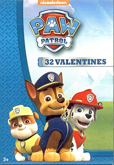 Paper Magic Paw Patrol Valentines (1 Box) 32 Classroom Greeting Cards with Marshall, Chase, Rubble, Skye and Everest