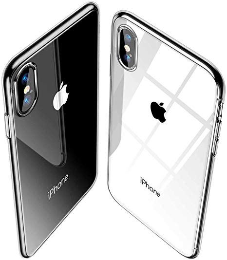 JWGJW Apply iPhone Xs Protective Sheath Soft Border Protection and Xs Max Transparent Glass case to The case of The iPhone Xs Max Mobile Phone (Black Frame, 6.5 inch)