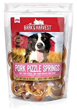 Bark & Harvest Pork Pizzle Springs| All Natural Dog Treats from Our Farms | Real Protein Dog Chews | 100% Pork Pizzles Springs