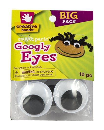 Creative Hands by Fibre-Craft - 40mm Black Glue-On Googly Eyes - 10 Pack