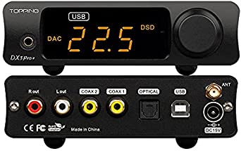 Topping DX3 Pro  ES9038Q2M Bluetooth 5.0 LDAC Audio Decoder DSD512 DAC AMP NFCA Headphone Amplifier Pre Amplifier (Black)