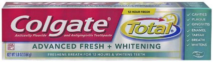 Colgate Total Advanced Fresh   Whitening Gel Toothpaste, 5.8oz (Pack of 12) Colgate-870h