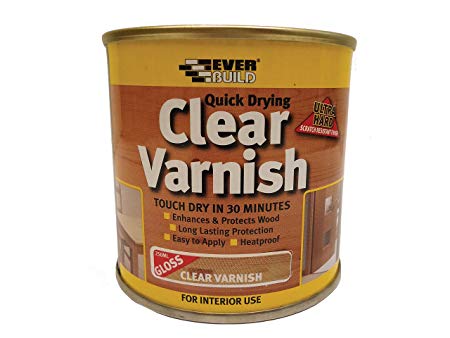 Everbuild EVBWVARCLG02 250 ml Quick Dry Wood Varnish - Gloss Clear