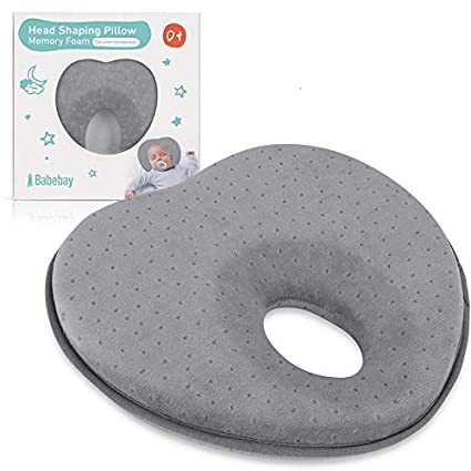 Baby Pillow for Newborn Infant，Head Shaping Pillow for Flat Head Syndrome Prevention，3D Memory Foam for Head and Neck Support Pillow,Heart Shaped (0-12 Months)