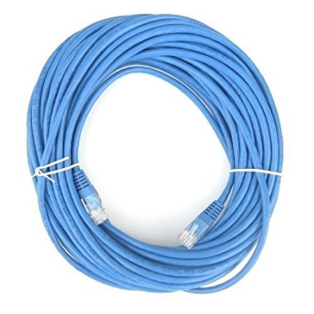 C&E Cat5e Ethernet Patch Cable, Snagless/Molded Boot 50 Feet Blue, 877083042452