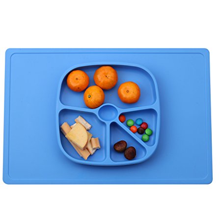 Non Slip Silicone Kids Placemats with Plate for Toddlers Babies Children