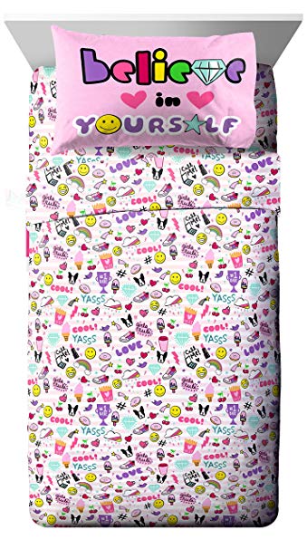 Trend Collector Doodles Pink/White 3 Piece Twin Sheet Set