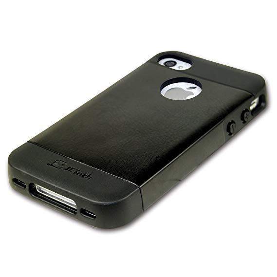 JETech Case for Apple iPhone 4s and iPhone 4, Logo Cut-Out Cover, Black