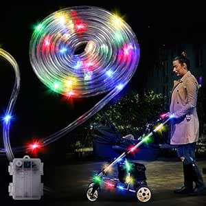 9.8FT Stroller Lights - Durable Baby Stroller Lights for Walking at Night, Make The Stroller Visible, with Cable Ties, LED Lights for Stroller Accessories Bikes, Multicolor