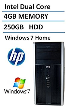 HP Elite Pro Business Desktop mini Tower, Intel Dual Core 3.0GHz Processor, 4GB DDR3 RAM, 250GB HDD, DVD, Windows 7 Home (Certified Refurbish)