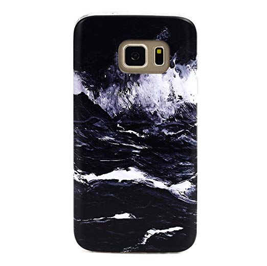 GOLINK Galaxy S7 Case IMD Slim-Fit Anti-Scratch Shock Proof Anti-Finger Print TPU Case For Galaxy S7 - Oil Painting Dark Sea
