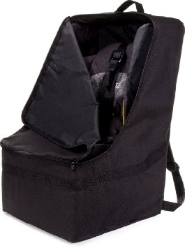 ZOHZO Car Seat Travel Bag - Adjustable, Padded Backpack for Car Seats - Car Seat Travel Tote - Save Money, Make Traveling Easier - Compatible with Most Name Brand Car Seats (Black)