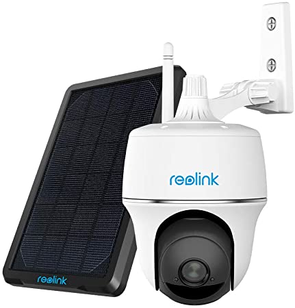 Reolink Pan Tilt Solar Security Camera Outdoor Rechargeable Battery Wireless CCTV WiFi IP Camera, Color Night Vision, Weatherproof, PIR Motion Detection (Argus PT with Solar Panel)