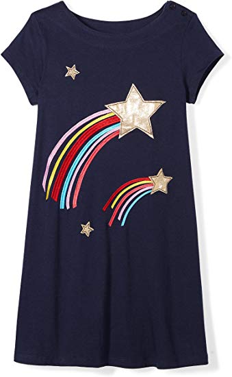 Amazon Brand - Spotted Zebra Girls' Toddler & Kids Knit Short-Sleeve A-Line T-Shirt Dresses