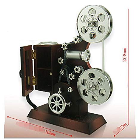 Christmas Gift, Mechanical Classical Movie Projector Music Box With Jewelry Box and Mirror