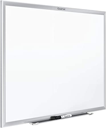 Quartet Magnetic Whiteboard, 4' x 3' White Board, Nano-Clean, Silver Aluminum Frame (SM534)