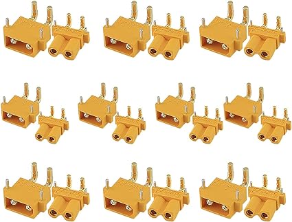 Amass 10 Pairs XT30PW (XT30 Upgrade) Male Female Bullet Connectors Power Plugs for RC Lipo Battery