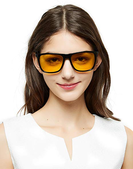 LAIWOO Night Driving Glasses,Anti-glare Vision Driving Glasses Al-Mg Metal Frame Sunglasses for Men Women