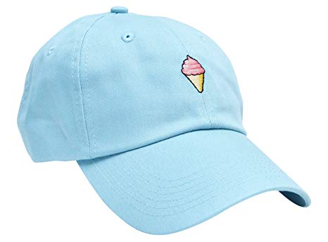 ICE CREAM Cotton Embroidery Adjustable Baseball Cap Baseball Hat Dad Hat from Skyed Apparel (Multiple Colors)