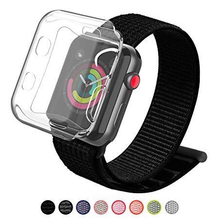 YIUES Apple Watch Band 38mm 42mm Case, Soft Breathable Lightweight Nylon Sport Loop, Adjustable Sport Loop Band iWatch Apple Watch Series 3, Series 2, Series 1, Hermes, Nike , Edition