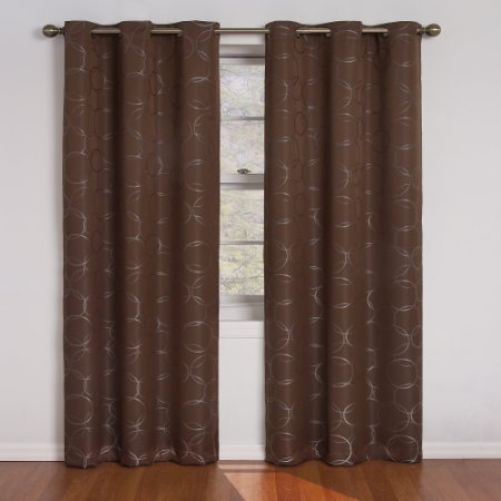 Eclipse Meridian Blackout Grommet Window Panel 42-Inch By 84-Inch Chocolate