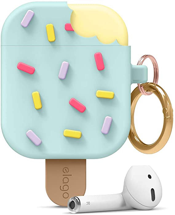elago Ice Cream AirPods Case with Keychain Designed for Apple AirPods 1 & 2 [US Patent Registered] (Mint)