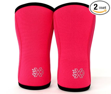 Knee Sleeves (1 Pair) Excellent Support & Compression for Weightlifting, Running, Wrestling, Basketball, and Squats. 5mm Neoprene, Multiple Colors, Full 1 Year Warranty