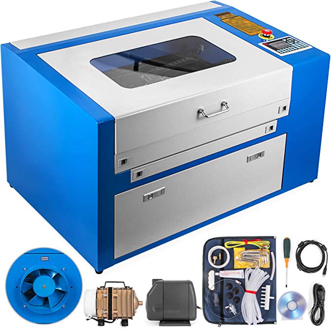 VEVOR Laser Engraver 50W CO2 Laser Cutter 20"x12" Laser Engraving Machine with Auxiliary Rotary Device for Wood, Glass, Acrylic(50w,300 X 500mm)