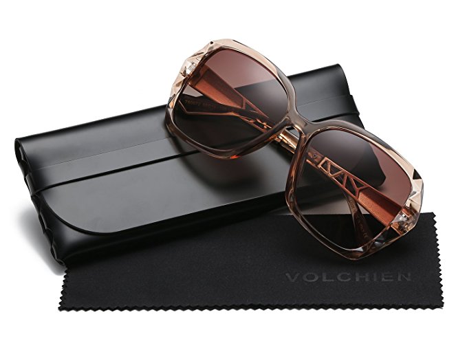 VOLCHIEN Diamante Sunglasses Women Polarized UV400 Protection Square Lens VC1002