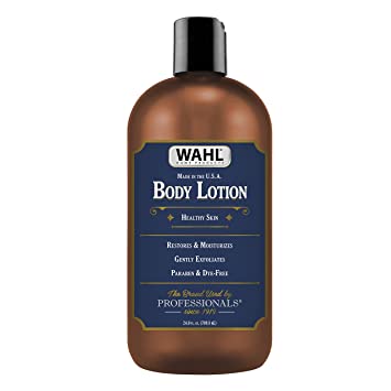 WAHL Body Lotion with Essential Oils, Hydroxy Acid and Ceramides to Exfoliate, Restore, Moisturize All Skin Types – 24 Oz