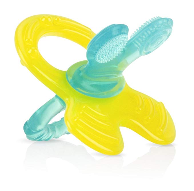 Nuby Chewbies Silicone Teether, Blue Yellow