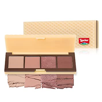 Etude X Loacker Makeup Collection P.C.E.Mini 02 Napolitaner | Sweet & Buildable Shade | Neutral Palette For Everyday Use | 4 Colors | Lovely Mood Eyeshadow Palette | Creamy Moist, Smooth& Soft Texture