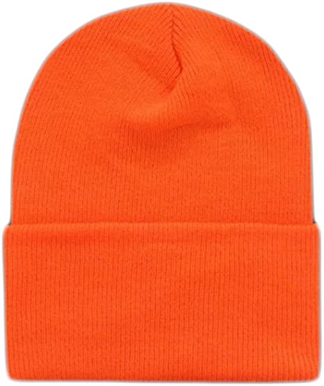 OPT Brand. Wholesale 4 Pieces Unisex Neon Knit Long Cuff Ski Plain Beanie Hats Cap Solid Color Beany