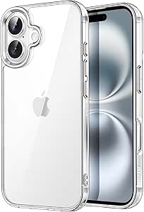 JETech Case for iPhone 16 Plus 6.7-Inch, Non-Yellowing Shockproof Phone Bumper Cover, Anti-Scratch Clear Back (Clear)