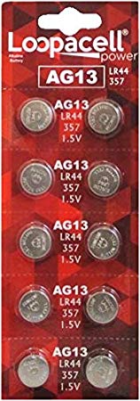 LOOPACELL AG13 LR44 357 76A A76 Button Cell Battery 10 Pack