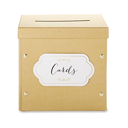 Kate Aspen 28316GD Gold Shimmer Collapsible Card Box