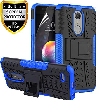 RioGree Phone Case for LG K10 2018/LG K30/LG Phoenix Plus/LG CV3 Prime/Premier Pro LTE/Harmony 2 Cell Phone Case, with Screen Protector Kickstand Cell Cover Skin, Blue