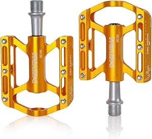 ThinkTop Mountain Bike Platform Pedals for MTB BMX, Ultralight 9/16 Bicycle Pedal Flat Aluminum, 3 Bearing Sealed Ever Lubricate