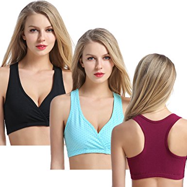 CAKYE 3PACK Racerback Maternity Nursing Bra For Sleep and Breastfeeding