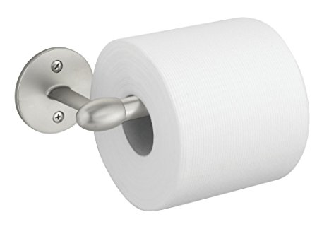 mDesign Toilet Paper Holder for Bathroom - Wall Mount, Satin